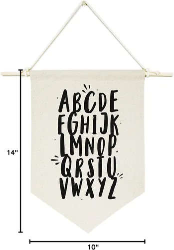 Miniatura 3 de The Cotton & Canvas Co. Cartel de lienzo colgante de pared con alfabeto para bebé, niña, bebé, guardería, habitación de adolescentes y niños