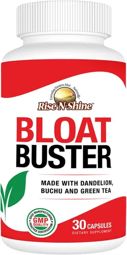 Rise-N-Shine Bloat Buster Pastillas de agua con diente de león, té verde, vinagre de sidra de manzana y más para ayudar a la retención de agua y la