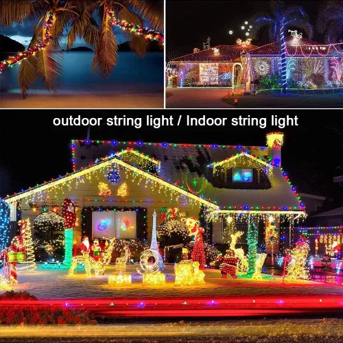 Miniatura 7 de Cadena de luces LED brillo mágico. Luces decorativas 200 LED 65.6 pies con modos multiintermitentes, controlador para la habitación de los niños