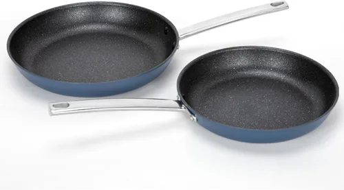 MAISON ARTS Juego de 2 sartenes antiadherentes, sartenes de 9.5 y 11 pulgadas con mango de acero inoxidable, sartén profunda no tóxica, juego de
