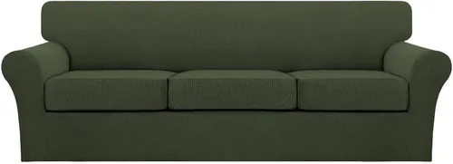 Miniatura 122 de Turquoize 2 fundas para sillas de sala de estar, funda de sofá con fundas de cojín individuales, funda de muebles para sillas (silla, beige biscotti)