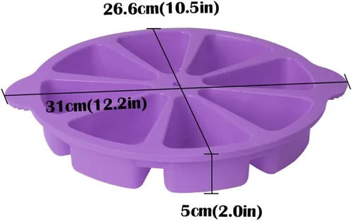 Miniatura 5 de SHEbaking Molde de silicona triangular para hornear pan de maíz antiadherente para pastel de 8 cavidades, perfecto para brownies, magdalenas