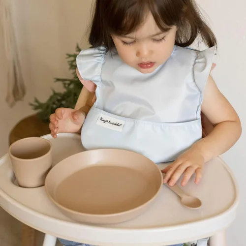 Miniatura 5 de Tiny Twinkle Baberos a prueba de derrames para bebés para comer Baberos impermeables y lavables para niños pequeños con bolsillo recogetodo
