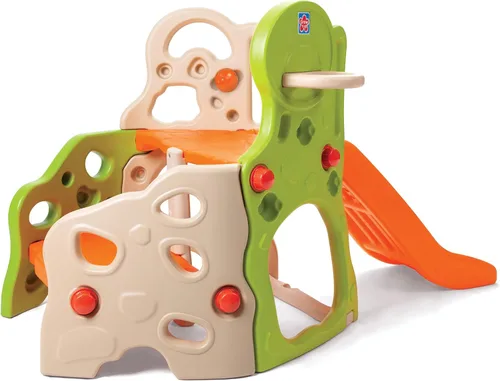 Miniatura 6 de Grow'n Up Lil Adventurers - Juego de trepador y tobogán multijuego con aro de baloncesto, actividades de escalada y gateo, 3 bolas de plástico