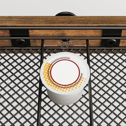 Miniatura 6 de YATINEY Soporte para cajones de cápsulas de café, cajón de cápsulas de café para taza K, organizador de almacenamiento de cápsulas de café de Rustic