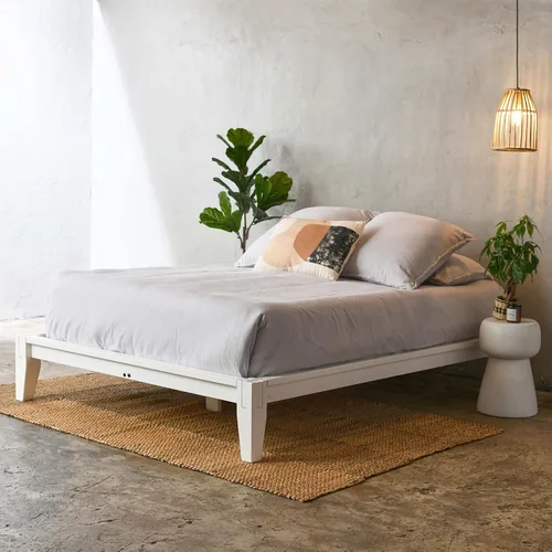 Miniatura 9 de Main + Mesa Yume - Cama moderna de plataforma de madera maciza con carpintería japonesa, acabado negro, tamaño Queen
