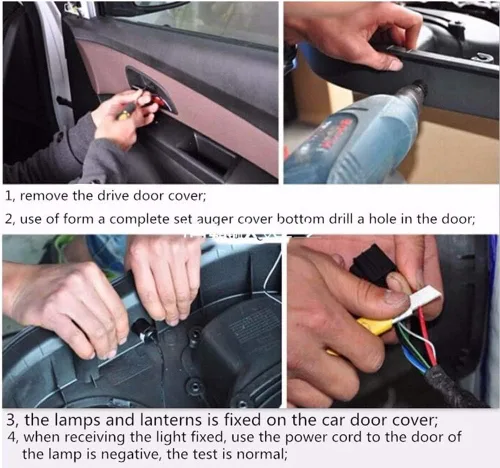 Miniatura 4 de NewL Luz de puerta de auto con logotipo personalizado, luz de bienvenida, proyección de sombra, luz de paso DIY