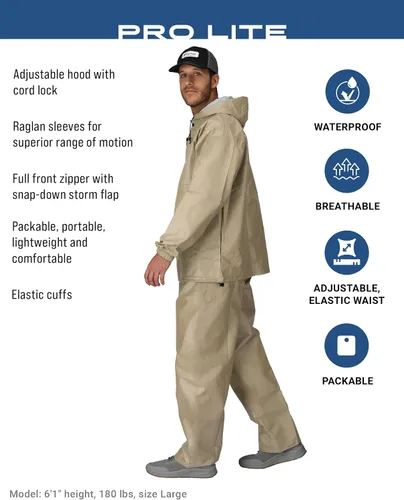 Miniatura 2 de FROGG TOGGS Traje de lluvia Pro Lite para hombre, impermeable, transpirable, protección confiable contra la intemperie húmeda