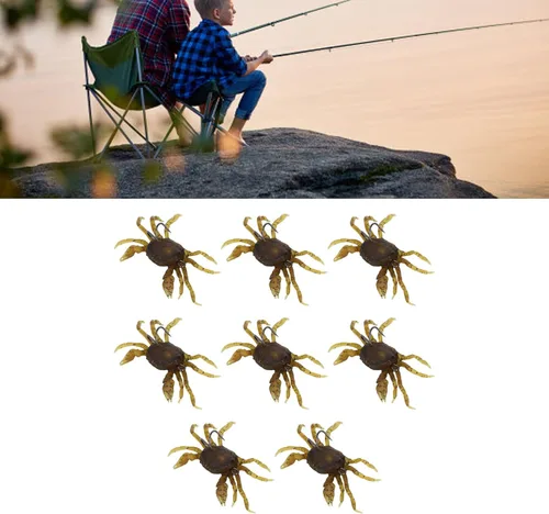 Miniatura 2 de Señuelos artificiales de cangrejo, 8 cebo suave con ganchos, cebo de cangrejo de 5.1 pulgadas, 1.2 onzas, simulación para entusiastas de la pesca
