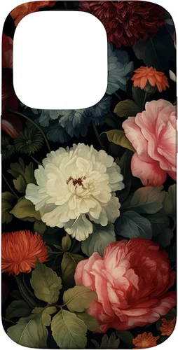 Miniatura 17 de Vintage Dark Flower Pattern Moody Floral Case for iPhone 16