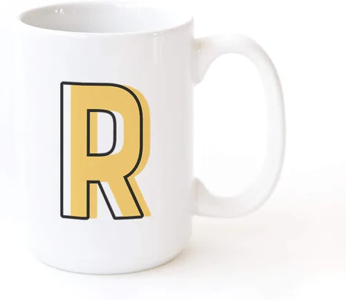 Miniatura 12 de The Cotton & Canvas Co. Candy Pop - Taza de café personalizada con monograma inicial con letra H y cerámica, para ella, para él
