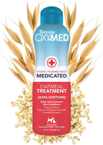 Miniatura 8 de TropiClean OxyMed - Champú para perros para alergias y picazón, suave champú hidratante de avena y aloe para alergias estacionales e irritantes