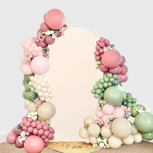 Miniatura 10 de Fundas de arco elásticas de 6 pies, color beige, para bodas, cumpleaños, baby shows, fiestas, banquetes