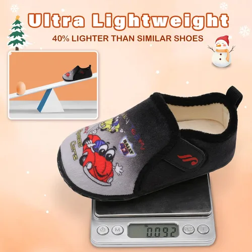 Miniatura 2 de JIASUQI Pantuflas mullidas para niños pequeños, zapatos cálidos para la casa para niños y niñas
