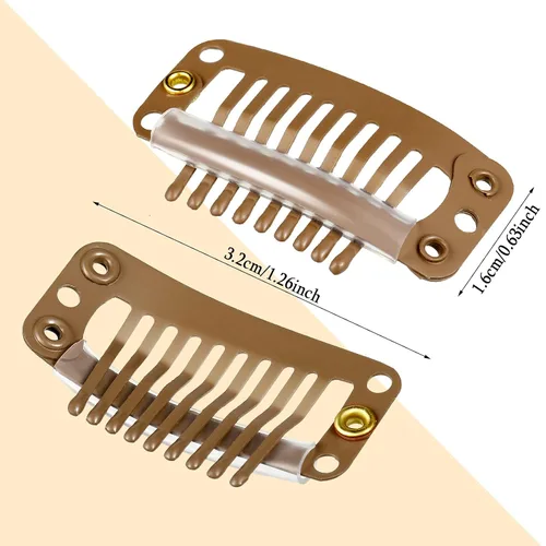 Miniatura 2 de WILLBOND - 30 piezas de broches para extensiones de cabello de 32 mm con 9 dientes, broches para pelucas, peine pequeño, accesorios de snap