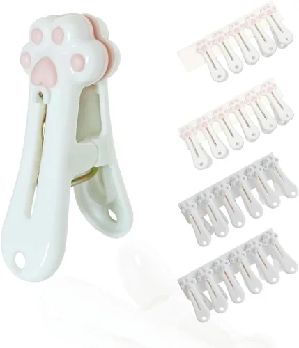 Miniatura 7 de Pinzas de plástico para ropa de lavandería (gris), paquete de 12, pinzas para ropa sin rastro, clips para bolsa, clip para paquete de alimentos