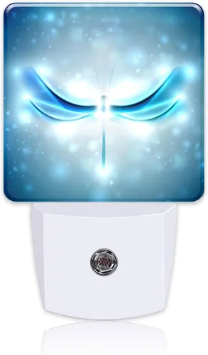 Miniatura 9 de Luz nocturna con colibríes y mariposas azules, enchufe de pared con sensor de atardecer a amanecer, linda luz nocturna para niñas, niños, mujeres