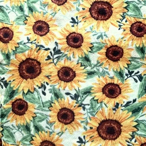 Miniatura 2 de Tela polar prémium antibolitas de girasoles por yarda