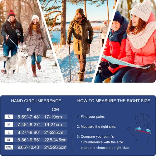 Miniatura 6 de SIMARI - Guantes de invierno para hombres y mujeres, para pantalla táctil, guantes de invierno, guantes de trabajo para correr, conducir, montar