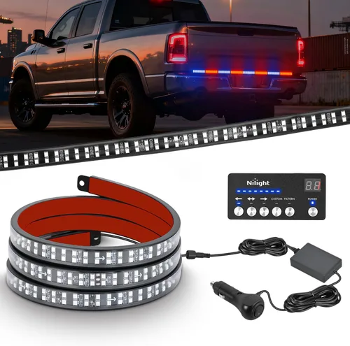 Miniatura 21 de Nilight - Tira de luz para plataforma trasera de camión de 48 pulgadas con marco de aluminio, tira de luz LED de triple fila de 780 LED con luces