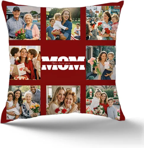 Almohadas personalizadas para el Día de la Madre, almohadas personalizadas con foto o texto, almohadas decorativas suaves y esponjosas, para mamá