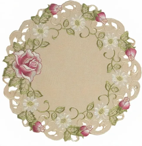 Decozen Juego de 4 manteles individuales para mesa, manteles individuales de encaje, rústico, ganchillo, granja, cocina, decoración del día de San