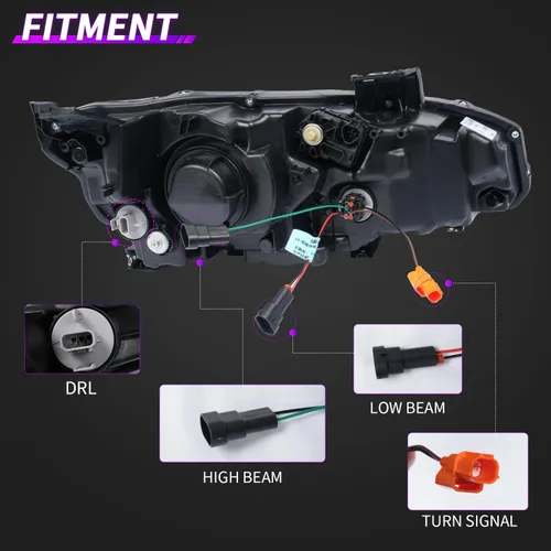 Miniatura 6 de Ensamble de faros Archaic Compatible para Honda Civic de 10ª generación 2016-2021, faro proyector con señal intermitente secuencial para Civic