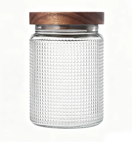 Miniatura 8 de Tarro de vidrio vintage con tapa de madera, recipientes herméticos de Navidad para encimera de cocina, baño, almacenamiento de dulces, galletas