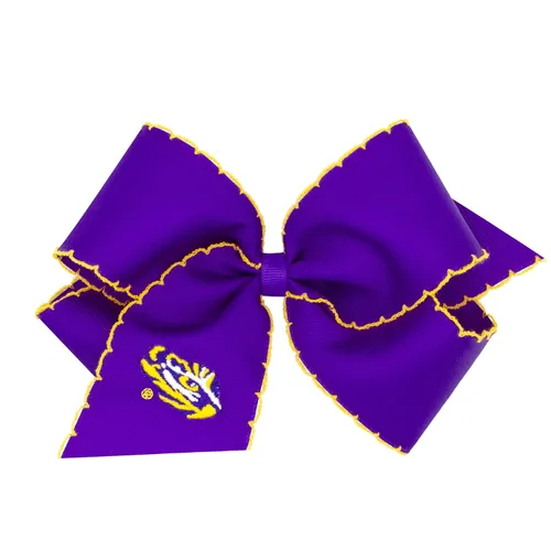 Miniatura 11 de Divine Creations - Lazo para el pelo con estampado de logotipo para el día del juego para niñas con temática universitaria por Wee Ones en un clip