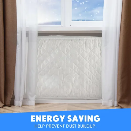 Miniatura 5 de 2 piezas de cubierta de aire acondicionado de ventana para interiores y exteriores, ajustable, impermeable, cubierta de aire acondicionado