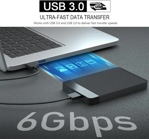Miniatura 3 de Disco duro externo portátil ultra delgado de 250 GB, 2.5 pulgadas, USB 3.0, almacenamiento HDD para Mac, PC, portátil, PS4, Xbox one
