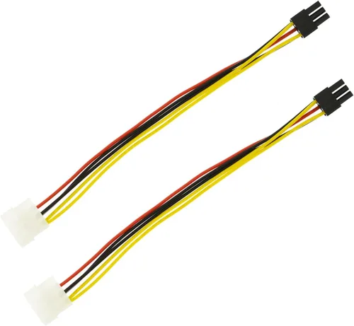 Miniatura 6 de Paquete de 2 cables de alimentación de 4 pines MOLEX a 6 pines para tarjeta de video GPU, 8.6’’ 22cm