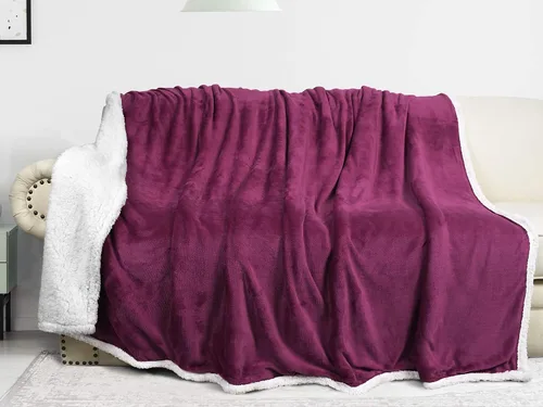 Miniatura 13 de Catalonia Manta Sherpa de Lana Azul Marino, Manta de Felpa de Visón Súper Suave para Sofá, Manta Mullida y Esponjosa para Cama y TV, Mantas Pesadas