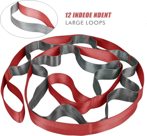 Miniatura 3 de SANKUU - Correas de yoga para estiramiento con 12 bucles, póster de entrenamiento, correas para estiramiento, equipo de terapia física, bandas
