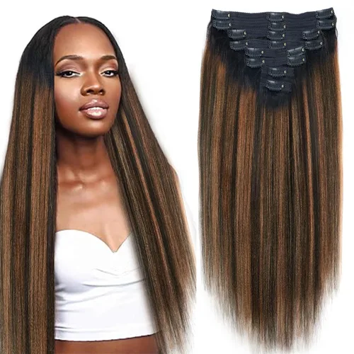 Miniatura 33 de Extensiones de cabello con clip de 12 pulgadas, rizado birmano, negro natural, extensiones de cabello con clip rizado birmano, cabello humano real