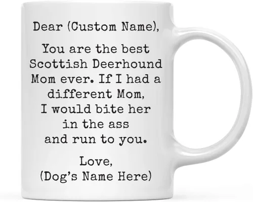 Miniatura 59 de Andaz Press Taza de café personalizada divertida con texto en inglés "Dog Mom", regalo de broma para la mejor mamá de perro cocker spaniel, muerde