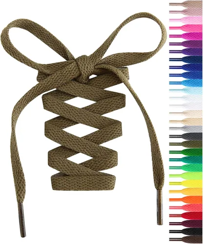 Handshop Cordones planos de 5/16" - 20 colores en 36"-72" cordones para zapatos deportivos