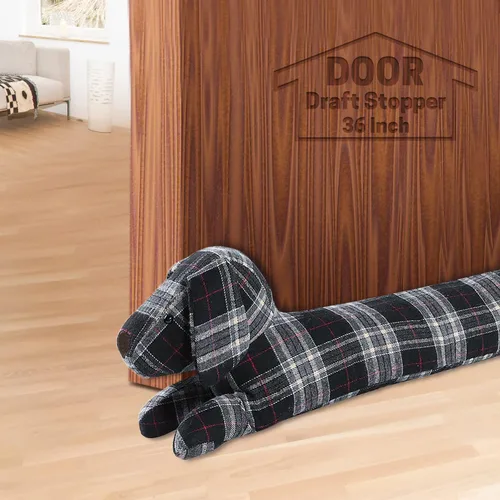 Miniatura 10 de SWISSELITE Tapón de 36 pulgadas para debajo de la puerta, bloqueador de ruido decorativo para puerta, tapón de aire para animales con peso de 1.43