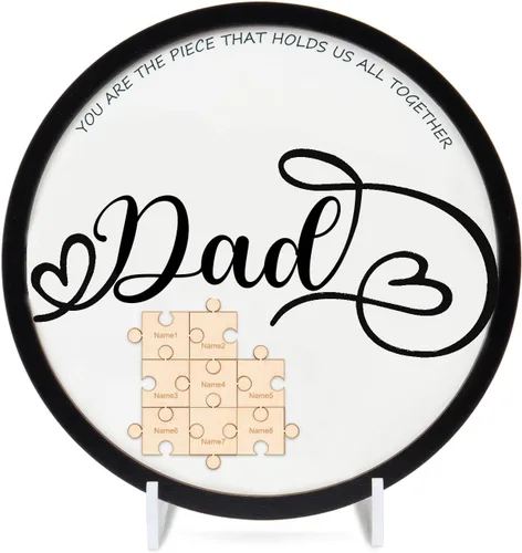 Miniatura 15 de Letrero personalizado con nombre de la familia, adornos de madera para la familia, placa de rompecabezas con nombre personalizado, decoración