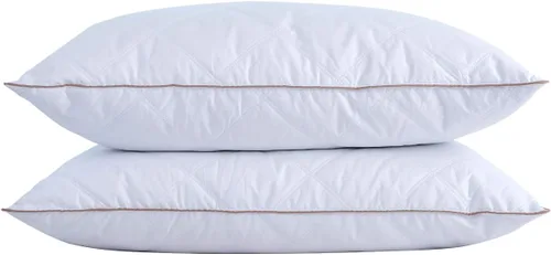 Miniatura 13 de puredown Almohadas de plumas de ganso y plumón, almohadas de lujo premium con funda 100% algodón, paquete de 2, tamaño estándar, 20 x 26 pulgadas