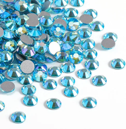 Miniatura 6 de Beadsland 2880 piezas de diamantes de imitación de cristal con reverso plano, gemas redondas para decoración de uñas y manualidades, cristal, SS16