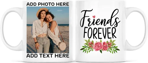 Miniatura 25 de Taza de café con texto en inglés "Because Of You I Laugh", regalo para mujeres, mejores amigas, mejores amigas, tazas personalizadas de amistad