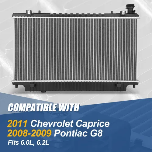 Miniatura 7 de Auto Dynasty Radiador compatible con Chevrolet Caprice Pontiac G8 2008-2011 6.0L 6.2L, DPI 13044 estilo fábrica 2 filas radiador de refrigeración