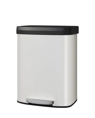 Takywep Cubo de basura de metal de 16 galones / 60 L | Cubo de cocina inoxidable con tapa de cierre suave y borde de revestimiento | Basurero grande