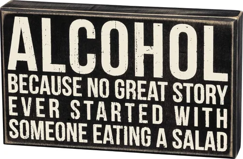 Primitives by Kathy 19416 Classic Box Cartel, 10.0 x 6.0 in, alcohol. Rústico blanco y negro