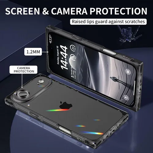 Miniatura 2 de Funda Tzomsze Compatible con iPhone Air Clear Funda, Protección de Cámara, Esquinas Reforzadas TPU Delgada Resistente a Golpes Funda Protectora