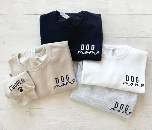 Miniatura 6 de Up2ournecksinfabric, Custom Dog Mom Sweatshirt - Women's Paw Sweatshirt Gift for Dog Lover Grey
