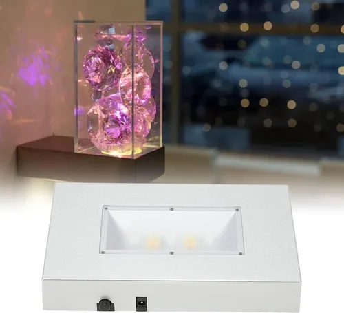 Miniatura 8 de Base de soporte de luz LED Base de exhibición de cristal Base rectangular de exhibición de luz para estatuas de arte de cristal 3D