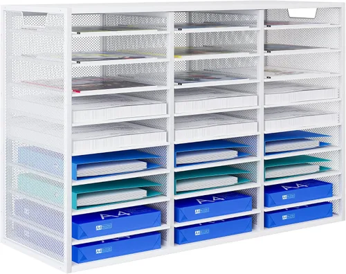 Miniatura 7 de PAG - Soporte para correo masivo, organizador de literatura ajustable para encimera, buzón de estudiante, organizador de papel de factura de Negro