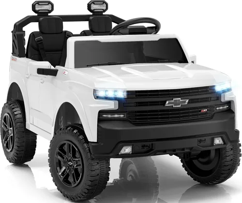 Miniatura 10 de First Ride On 24V 2 Plazas Paseo en Juguetes Chevrolet Silverado con Licencia, Vehículo Eléctrico con Control Remoto y Cinturones de Seguridad, Negro